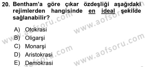 Modern Felsefe 2 Dersi 2018 - 2019 Yılı (Final) Dönem Sonu Sınav Soruları 20. Soru