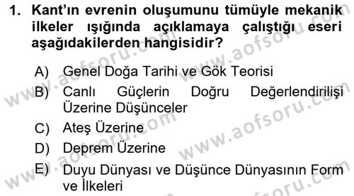 Modern Felsefe 2 Dersi 2020 - 2021 Yılı Yaz Okulu Sınav Soruları 1. Soru