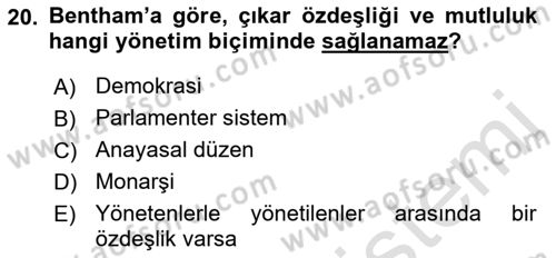 Modern Felsefe 2 Dersi 2021 - 2022 Yılı (Final) Dönem Sonu Sınav Soruları 20. Soru