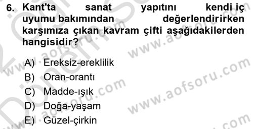 Modern Felsefe 2 Dersi 2021 - 2022 Yılı (Final) Dönem Sonu Sınav Soruları 6. Soru