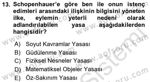 Modern Felsefe 2 Dersi 2021 - 2022 Yılı Yaz Okulu Sınav Soruları 13. Soru
