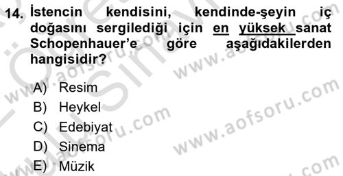 Modern Felsefe 2 Dersi 2021 - 2022 Yılı Yaz Okulu Sınav Soruları 14. Soru