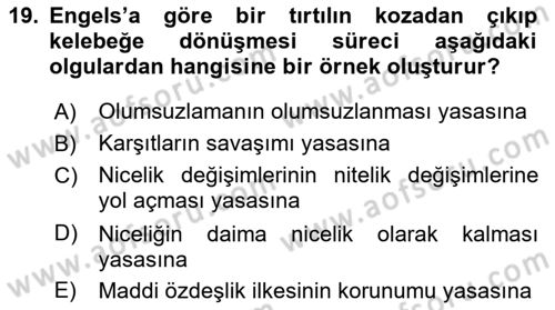Modern Felsefe 2 Dersi 2021 - 2022 Yılı Yaz Okulu Sınav Soruları 19. Soru