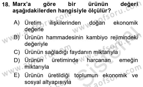 Modern Felsefe 2 Dersi 2022 - 2023 Yılı Yaz Okulu Sınav Soruları 18. Soru
