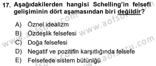 Modern Felsefe 2 Dersi 2023 - 2024 Yılı (Vize) Ara Sınav Soruları 17. Soru