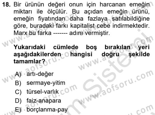 Modern Felsefe 2 Dersi 2023 - 2024 Yılı (Final) Dönem Sonu Sınav Soruları 18. Soru