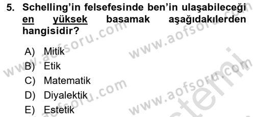 Modern Felsefe 2 Dersi 2023 - 2024 Yılı (Final) Dönem Sonu Sınav Soruları 5. Soru