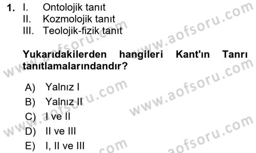 Modern Felsefe 2 Dersi 2023 - 2024 Yılı Yaz Okulu Sınav Soruları 1. Soru