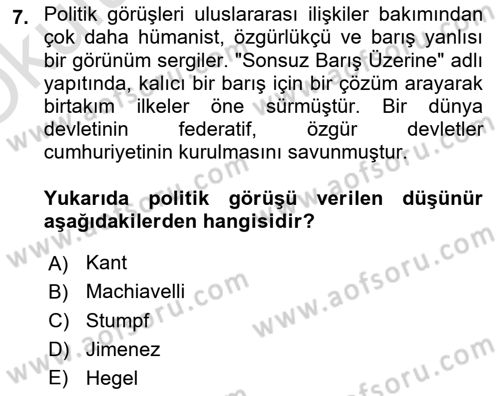 Modern Felsefe 2 Dersi 2023 - 2024 Yılı Yaz Okulu Sınav Soruları 7. Soru