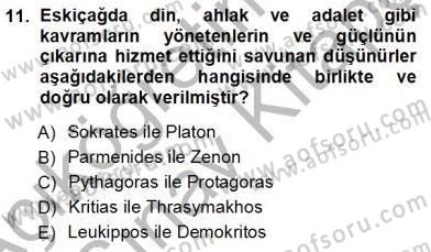 Siyaset Felsefesi 1 Dersi 2012 - 2013 Yılı (Vize) Ara Sınav Soruları 11. Soru