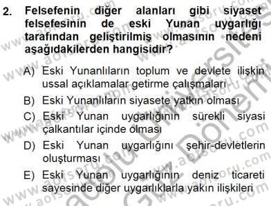 Siyaset Felsefesi 1 Dersi 2012 - 2013 Yılı (Final) Dönem Sonu Sınav Soruları 2. Soru