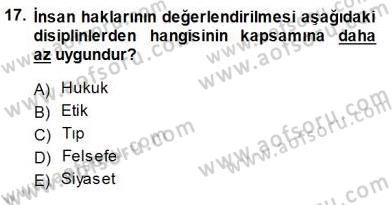 Siyaset Felsefesi 1 Dersi 2013 - 2014 Yılı (Final) Dönem Sonu Sınav Soruları 17. Soru