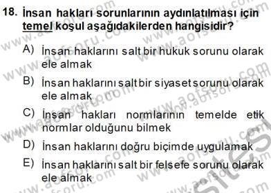 Siyaset Felsefesi 1 Dersi 2013 - 2014 Yılı (Final) Dönem Sonu Sınav Soruları 18. Soru