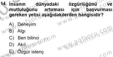 Siyaset Felsefesi 1 Dersi 2014 - 2015 Yılı (Final) Dönem Sonu Sınav Soruları 14. Soru