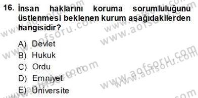 Siyaset Felsefesi 1 Dersi 2014 - 2015 Yılı (Final) Dönem Sonu Sınav Soruları 16. Soru