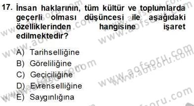 Siyaset Felsefesi 1 Dersi 2014 - 2015 Yılı (Final) Dönem Sonu Sınav Soruları 17. Soru