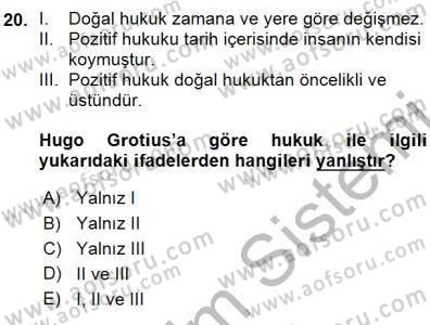 Siyaset Felsefesi 1 Dersi 2015 - 2016 Yılı (Vize) Ara Sınav Soruları 20. Soru