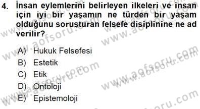 Siyaset Felsefesi 1 Dersi 2015 - 2016 Yılı (Vize) Ara Sınav Soruları 4. Soru