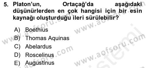 Siyaset Felsefesi 1 Dersi 2018 - 2019 Yılı (Vize) Ara Sınav Soruları 5. Soru