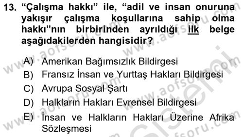 Siyaset Felsefesi 1 Dersi 2024 - 2025 Yılı Yaz Okulu Sınav Soruları 13. Soru