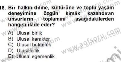 Siyaset Felsefesi 2 Dersi 2012 - 2013 Yılı (Final) Dönem Sonu Sınav Soruları 16. Soru