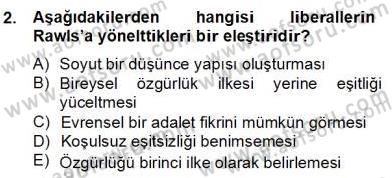 Siyaset Felsefesi 2 Dersi 2012 - 2013 Yılı (Final) Dönem Sonu Sınav Soruları 2. Soru