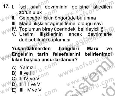 Siyaset Felsefesi 2 Dersi 2013 - 2014 Yılı (Vize) Ara Sınav Soruları 17. Soru