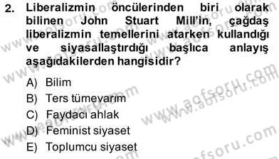 Siyaset Felsefesi 2 Dersi 2013 - 2014 Yılı (Vize) Ara Sınav Soruları 2. Soru