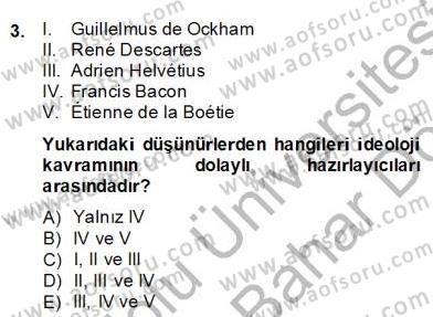 Siyaset Felsefesi 2 Dersi 2013 - 2014 Yılı (Final) Dönem Sonu Sınav Soruları 3. Soru
