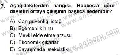 Siyaset Felsefesi 2 Dersi 2013 - 2014 Yılı (Final) Dönem Sonu Sınav Soruları 7. Soru