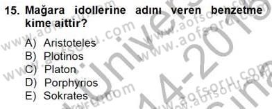 Siyaset Felsefesi 2 Dersi 2014 - 2015 Yılı (Vize) Ara Sınav Soruları 15. Soru