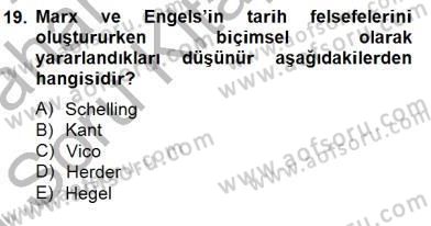 Siyaset Felsefesi 2 Dersi 2014 - 2015 Yılı (Vize) Ara Sınav Soruları 19. Soru