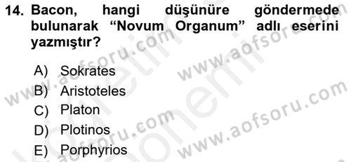 Siyaset Felsefesi 2 Dersi 2015 - 2016 Yılı (Vize) Ara Sınav Soruları 14. Soru