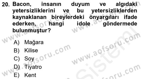 Siyaset Felsefesi 2 Dersi 2015 - 2016 Yılı (Vize) Ara Sınav Soruları 20. Soru
