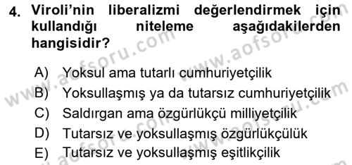Siyaset Felsefesi 2 Dersi 2015 - 2016 Yılı (Vize) Ara Sınav Soruları 4. Soru