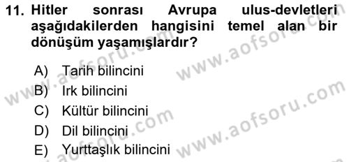 Siyaset Felsefesi 2 Dersi 2015 - 2016 Yılı (Final) Dönem Sonu Sınav Soruları 11. Soru