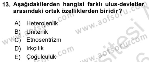 Siyaset Felsefesi 2 Dersi 2015 - 2016 Yılı (Final) Dönem Sonu Sınav Soruları 13. Soru