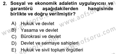 Siyaset Felsefesi 2 Dersi 2015 - 2016 Yılı (Final) Dönem Sonu Sınav Soruları 2. Soru