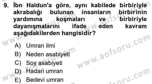Siyaset Felsefesi 2 Dersi 2015 - 2016 Yılı (Final) Dönem Sonu Sınav Soruları 9. Soru