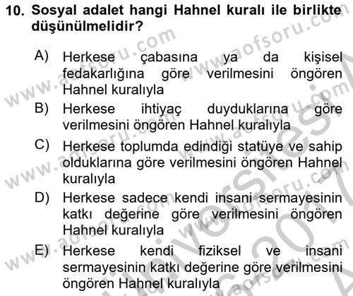 Siyaset Felsefesi 2 Dersi 2016 - 2017 Yılı (Vize) Ara Sınav Soruları 10. Soru