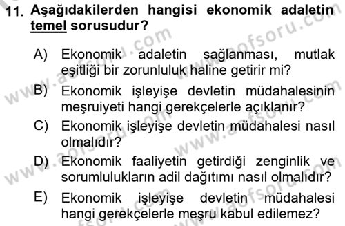 Siyaset Felsefesi 2 Dersi 2016 - 2017 Yılı (Vize) Ara Sınav Soruları 11. Soru