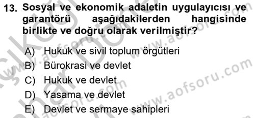 Siyaset Felsefesi 2 Dersi 2016 - 2017 Yılı (Vize) Ara Sınav Soruları 13. Soru