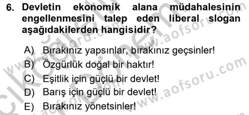 Siyaset Felsefesi 2 Dersi 2016 - 2017 Yılı (Vize) Ara Sınav Soruları 6. Soru