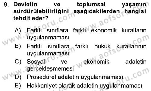 Siyaset Felsefesi 2 Dersi 2016 - 2017 Yılı (Vize) Ara Sınav Soruları 9. Soru
