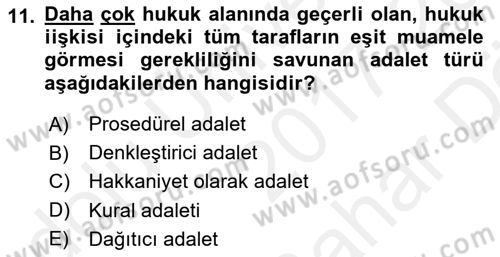 Siyaset Felsefesi 2 Dersi 2017 - 2018 Yılı (Vize) Ara Sınav Soruları 11. Soru