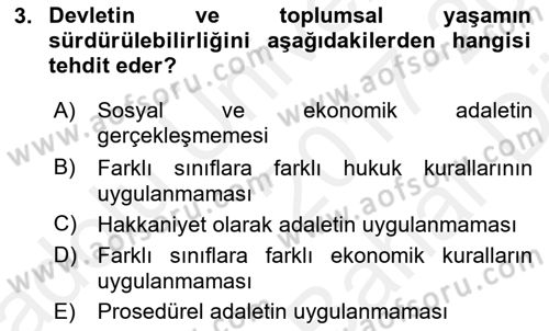 Siyaset Felsefesi 2 Dersi 2017 - 2018 Yılı (Vize) Ara Sınav Soruları 3. Soru