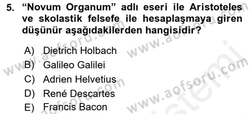 Siyaset Felsefesi 2 Dersi 2017 - 2018 Yılı (Vize) Ara Sınav Soruları 5. Soru