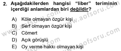 Siyaset Felsefesi 2 Dersi 2017 - 2018 Yılı (Final) Dönem Sonu Sınav Soruları 2. Soru