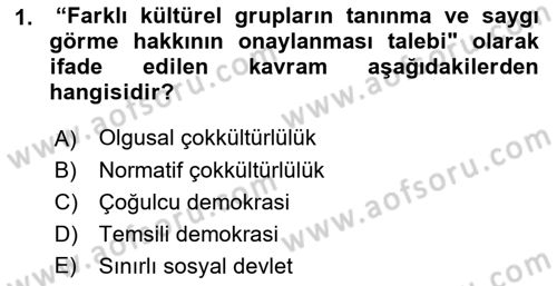 Siyaset Felsefesi 2 Dersi 2018 - 2019 Yılı (Vize) Ara Sınav Soruları 1. Soru