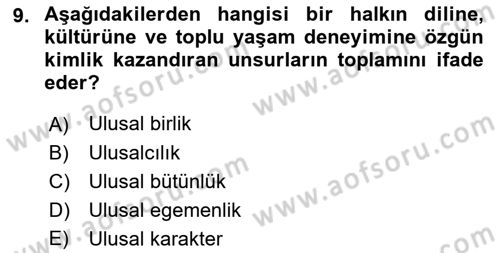 Siyaset Felsefesi 2 Dersi 2018 - 2019 Yılı (Final) Dönem Sonu Sınav Soruları 9. Soru